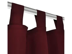 2 cortinas micro-satinadas con trabillas color burdeos, 140 x 225 cm ES242408