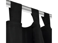 Best 2 cortinas negras micro-satinadas con trabillas, 140 x 225 cm ES649624 Negro