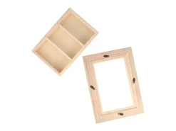 Clearance 2 vitrinas pequeñas de madera y plexiglás 22 cm Marru00f3n