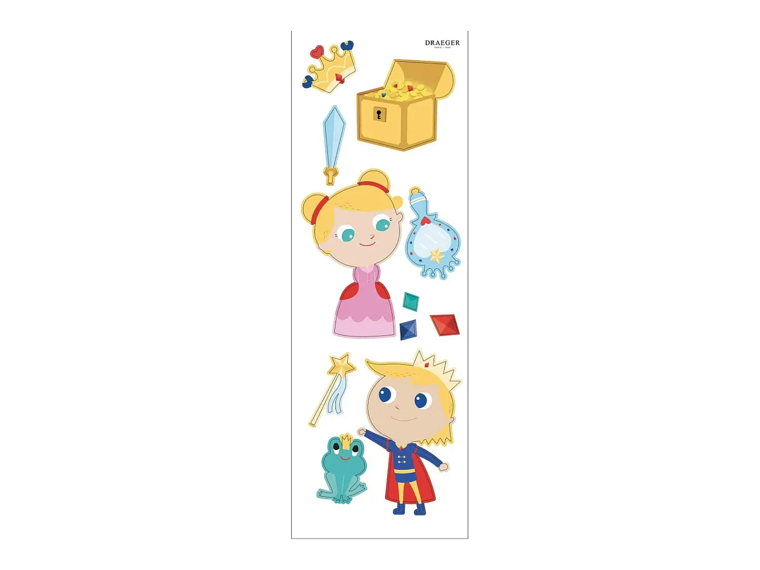 Outlet Draeger Adhesivo mural - Princesa y Príncipe Multicolor