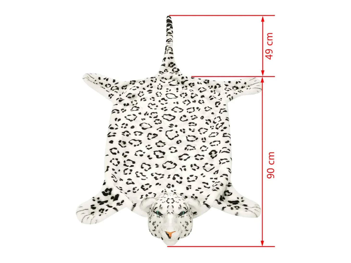 Alfombra afelpada de leopardo 139 cm blanco