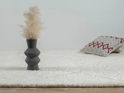 Alfombra Bahar Shaggy patrón rombos, crema, 240 x 340 cm