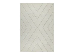Alfombra Bahar Shaggy patrón triángulos, crema, 200 x 290 cm