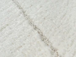 Alfombra Bahar Shaggy patrón triángulos, crema, 160 cm redonda