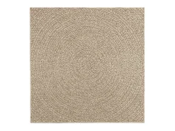 Alfombra beige ZIZUR 120x120 cm efecto yute para interior y exterior