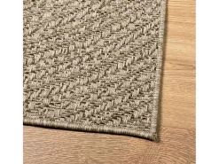 Alfombra beige ZIZUR 120x120 cm efecto yute para interior y exterior