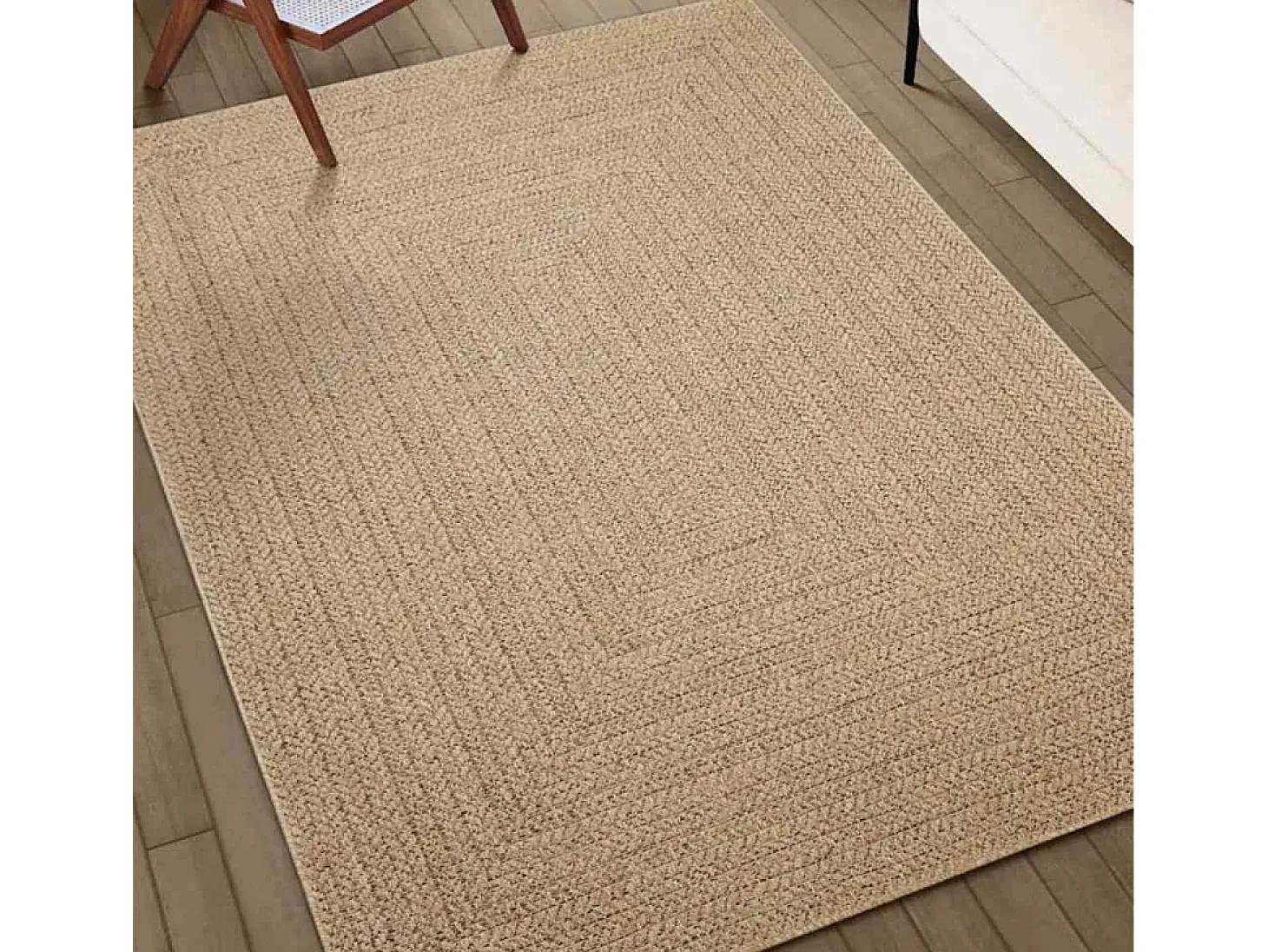 Alfombra beige ZIZUR 200x290 cm efecto yute para interior y exterior