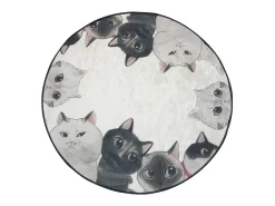 Sale Alfombra de baño Angry Cats DJT Çap Multicolor