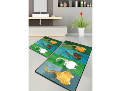 Sale Alfombra de baño Set (2 piezas) Gatto Carino Multicolor