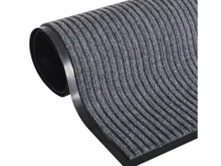 Alfombra de entrada PVC gris 90x120 cm ES678589