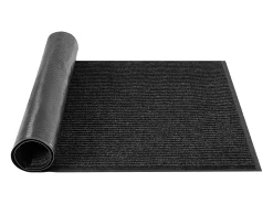Alfombra de Entrada SucceBuy, 305 x 91,4 cm, Felpudo Exterior Interior Elegante Rayado, con Reverso Antideslizante PVC, Resistente Lavable, Atrapa Polvo, Gris
