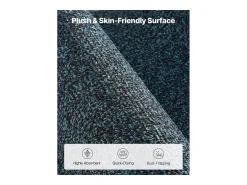 Alfombra de Entrada SucceBuy, 183x122 cm, Felpudo Exterior Interior con Reverso Antideslizante PVC, Resistente Lavable, Atrapa Polvo, Azul Pizarra