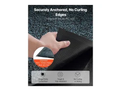 Alfombra de Entrada SucceBuy, 183x122 cm, Felpudo Exterior Interior con Reverso Antideslizante PVC, Resistente Lavable, Atrapa Polvo, Azul Pizarra