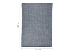 Alfombra de exterior de tejido plano azul 200x280 cm