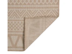Alfombra de exterior de tejido plano rayas marrones 120x170 cm