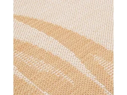 Best Clicnbuy Alfombra de exterior tejido plano estampado de hoja 140x200 cm Amarillo