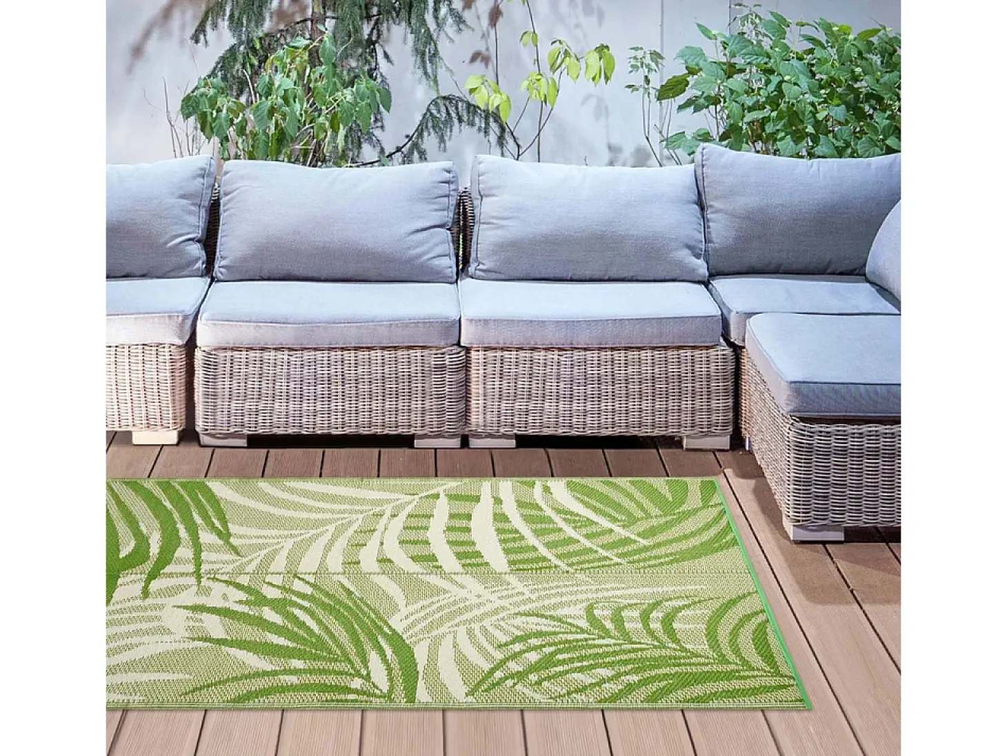 Alfombra de jardín de polipropileno con hojas de selva