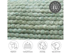 Alfombra De Salón^Alfombra de lana reversible tejida a mano 190x250 cm Alpen Verde