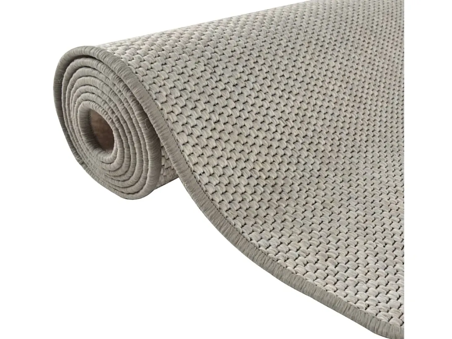 Alfombra de pasillo con aspecto de sisal gris taupe 80x400 cm ES575607