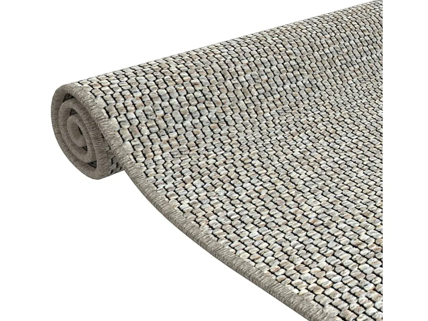 Alfombra de pasillo con aspecto de sisal gris taupe 80x150 cm