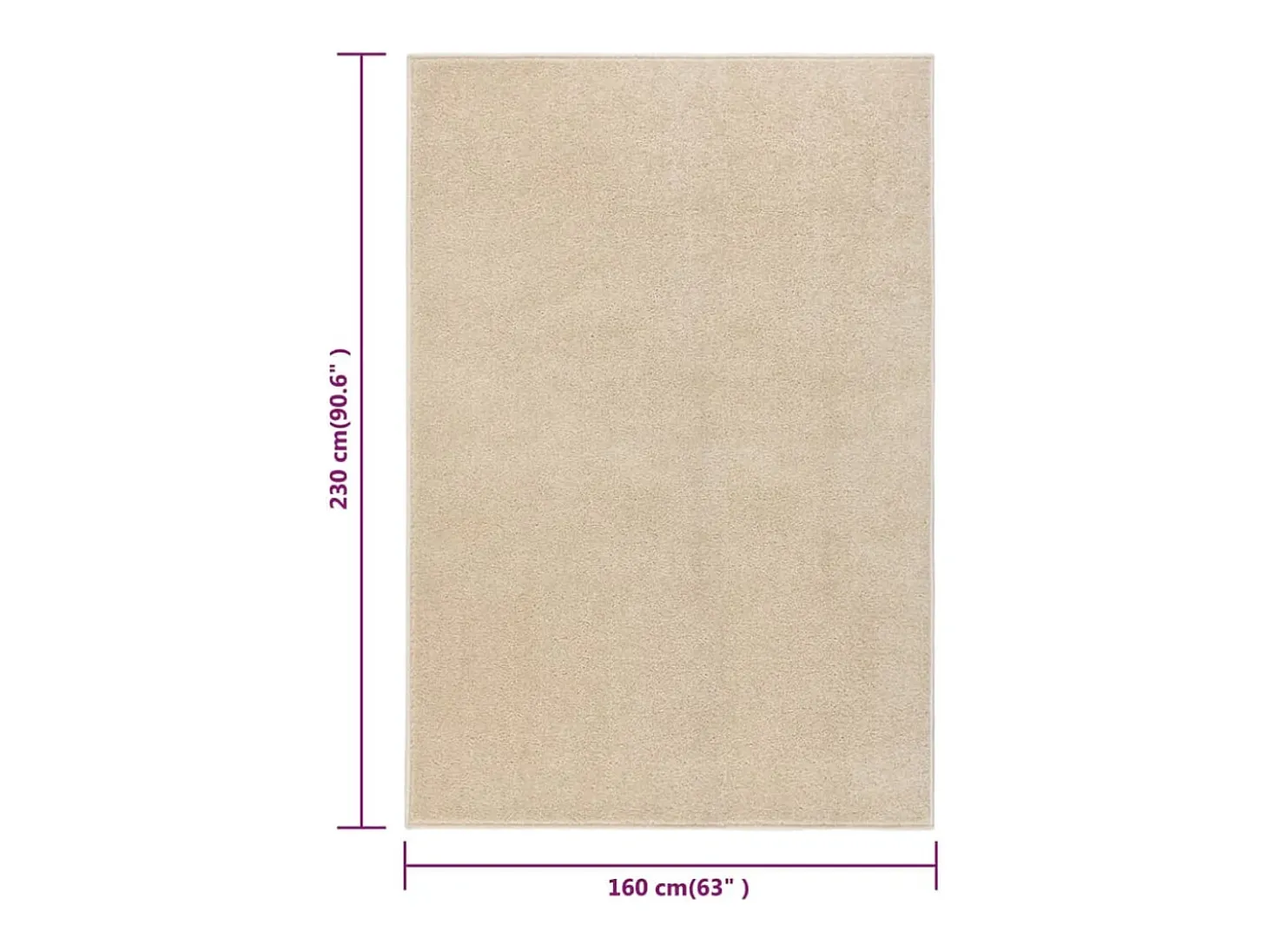 Alfombra de pelo corto beige 160x230 cm