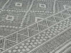the carpet Alfombra De Exterior|Alfombra Redonda^Alfombra Exterior Interior diseño moderno - - 120 cm Redondo - CALGARY Gris
