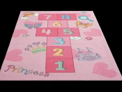the carpet Alfombra De Salón|Alfombra Infantil^Alfombra Happy Life Juego Princesa - - 120x160 cm Rosa