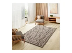 Alfombra De Salón^Alfombra interior - escandinavo con relieve - piedra - 152 x 235 cm - JUNO Topo
