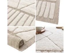 Alfombra interior con motivo étnico bereber, beige y crema