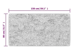 Alfombra lavable antideslizante gris 80x150 cm