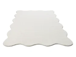 the carpet Alfombra moderno antideslizante lavable, crema, 140 x 200 cm Blanco