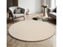 the carpet Alfombra pelo corto lavable antideslizante - - 200 cm Redondo - RELAX Beige