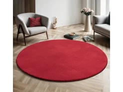 the carpet Alfombra De Salón|Alfombra Redonda^Alfombra pelo corto lavable antideslizante - - 200 cm Redondo - RELAX Rojo