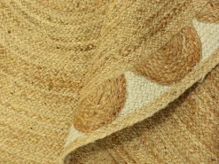 Alfombra redonda floral 100% yute - D. 200 cm - Natural - INDIRA