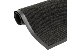 Alfombras entrada rectangulares de nudo 2 uds negro 120x180 cm ES397379