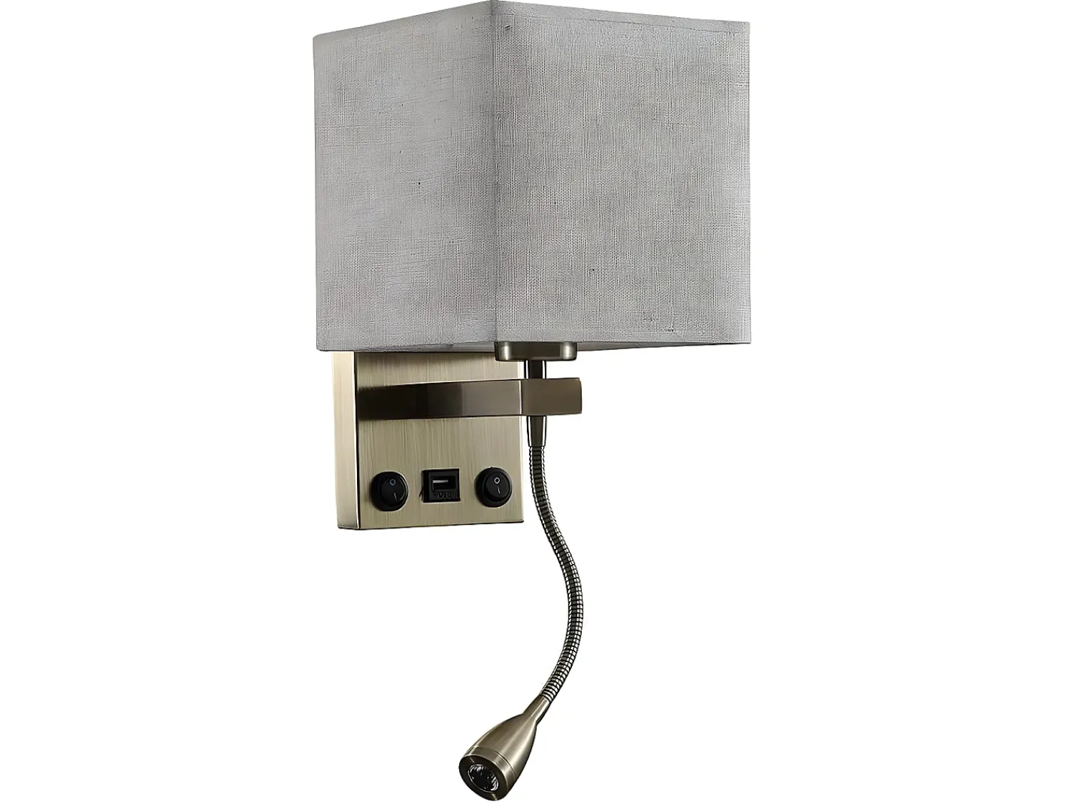 AKUNADECOR Aplique Para Pared^Aplique Con Doble Iluminacion Y Puerto Usb Modelo Stephen Beige