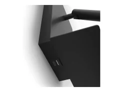 Aplique de pared BALTIC estilo moderno - LED SMD 3W - 251lm y 3K- USB - 350º - on&off - 30.000 horas - IP20 - acero y negro