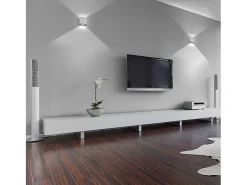 Aplique de pared BRICK estilo moderno de aluminio - Ancho 6,5 x Alt. 7,2 cm - aluminio cepillado - LED SMD 3W - 3K - up&down - 110º - IP20 Gris