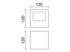 Aplique de pared BRICK estilo moderno de aluminio - Ancho 12 x Alt. 12 cm - blanco - LED SMD 2x 5W - 3K - up&down - 67º - IP44
