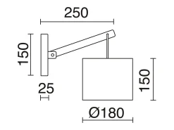 Aplique de pared BRITTA estilo de moderno - E27 60W - 90º grados - algodón - acero y madera - ip20