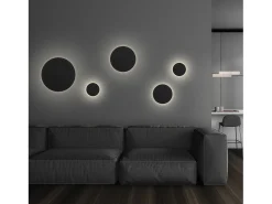 Aplique de pared CIRCULAR estilo moderno y versátil - D.ø50 cm - LED SMD 40W - 4040lm y 3k - aluminio y negro