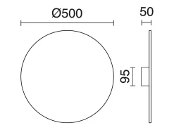 Aplique de pared CIRCULAR estilo moderno y versátil - D.ø50 cm - LED SMD 40W - 4040lm y 3k - aluminio y negro
