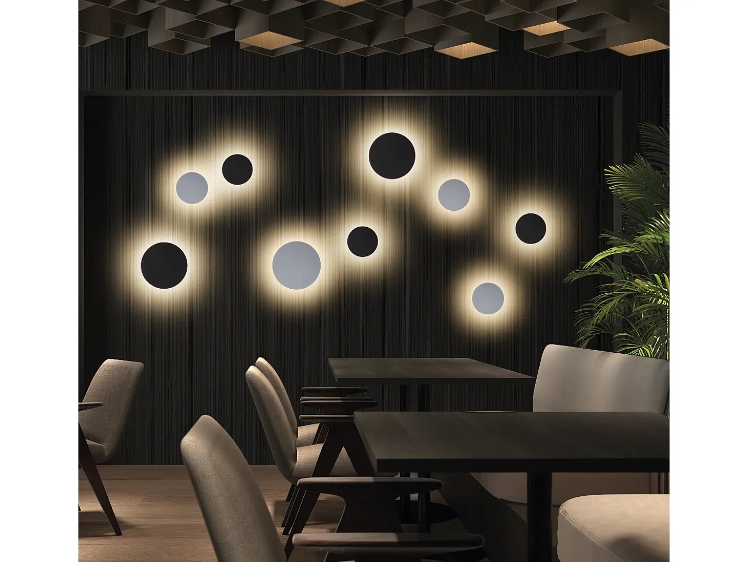 Aplique de pared CIRCULAR estilo moderno y versátil - D.ø25 cm - LED SMD 13W - 1155lm y 3k - aluminio y blanco