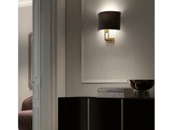 Aplique de pared CLASSICAL estilo clásico - interior- acero-niquel satinado- pantalla algodón blanco-E27 MÁX. 40W- IP20