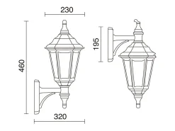 Aplique de pared CLIC CLAC 6 estilo clásico - Alt. 46 cm x anchura 23 cm- E27 42W - poliamida - ip44 - blanco