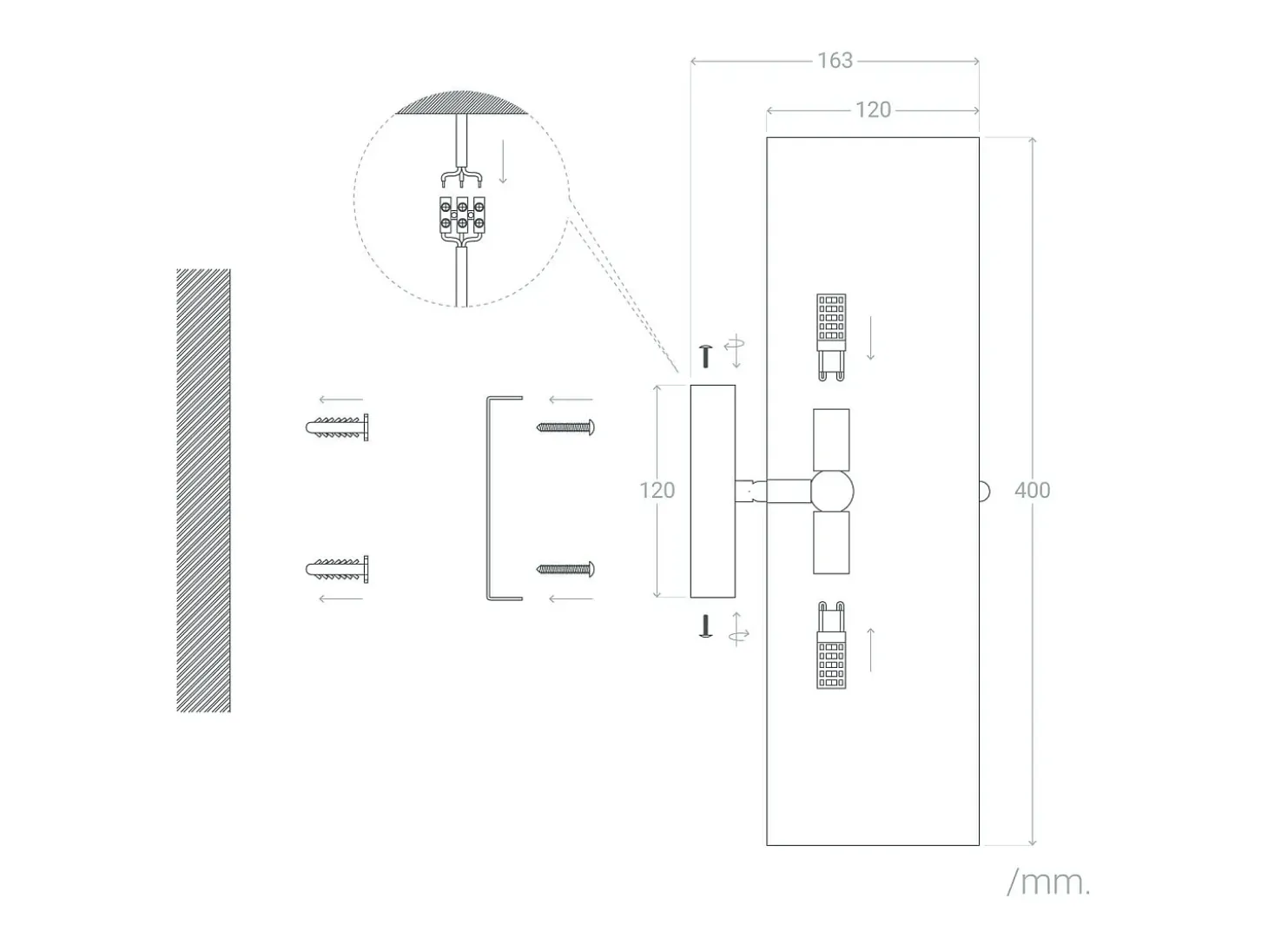 Aplique de Pared de Metal Daily Dorado