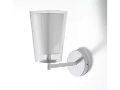 Aplique de pared de vidrio y metal blanco Kansas