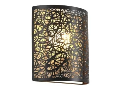 Aplique de pared modelo Gael acabado negro-oro 23cm(alto)23 cm(ancho)9 cm(largo)