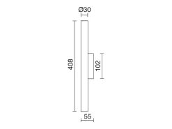 Aplique Para Pared^Aplique de pared TANIA estilo moderno - Alt. 40,8 cm - 2x LED SMD 4W - 400lm y 3K- up&down - acero y oro - IP40 Amarillo