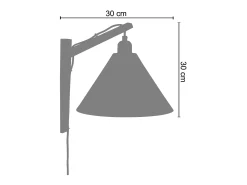 Aplique TOSEL ,madera,natural,A 30x D30xP30cm